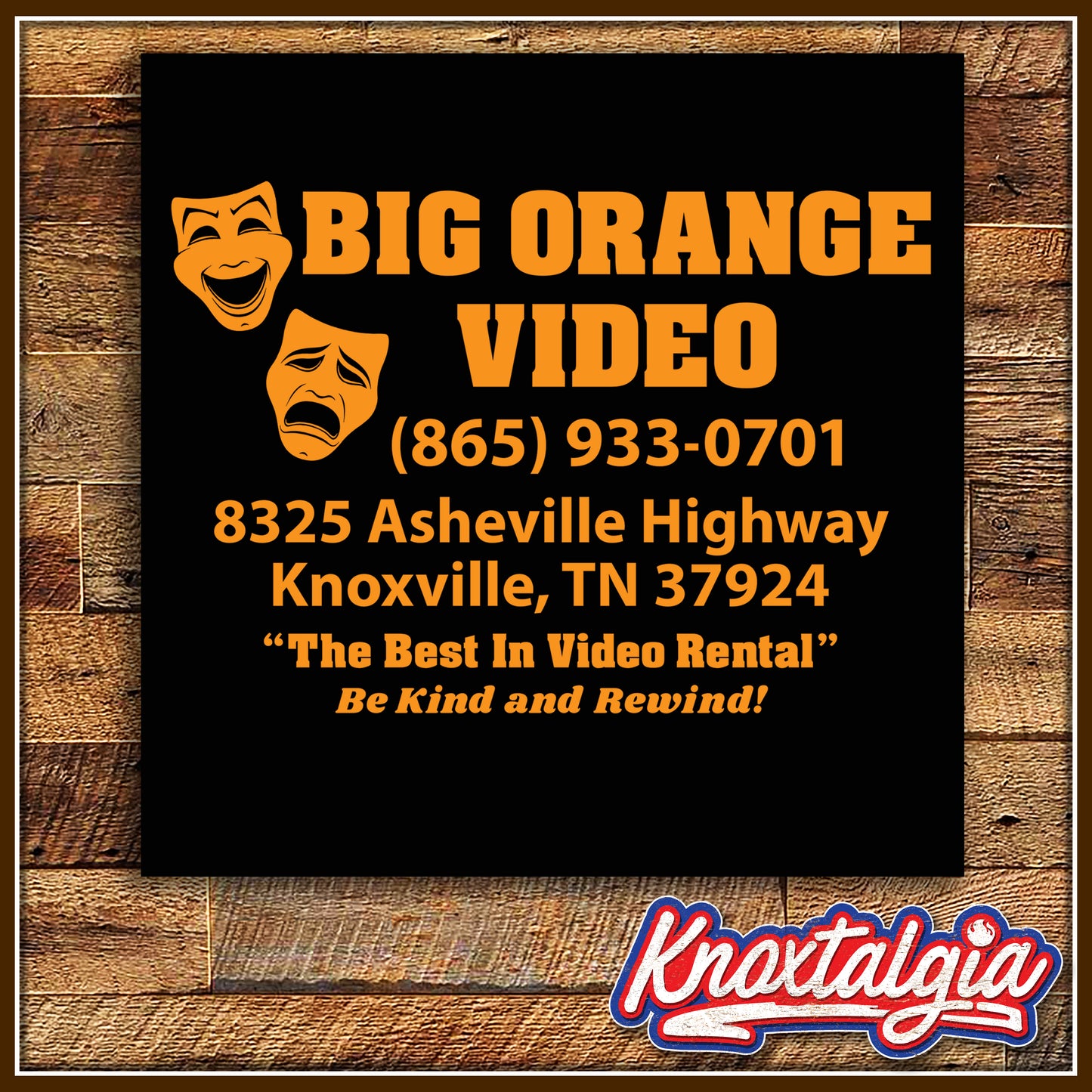 "Big Orange Video" - Strawberry Plains, TN (Black Shirt)