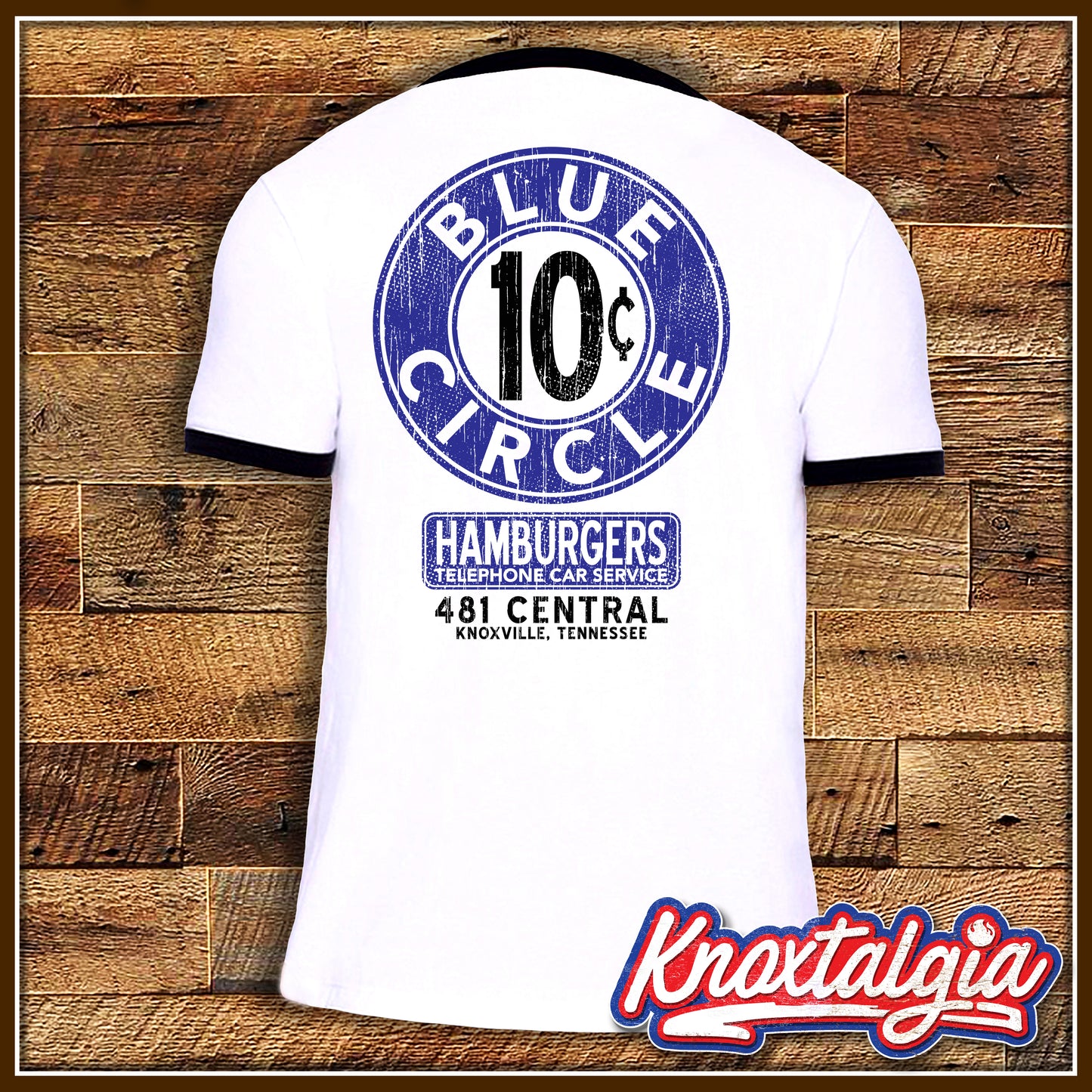 "Blue Circle" - Knoxville, TN - Ringer Tee