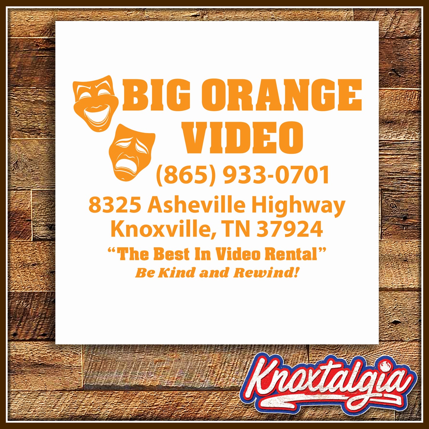 "Big Orange Video" - Strawberry Plains, TN (White Shirt)