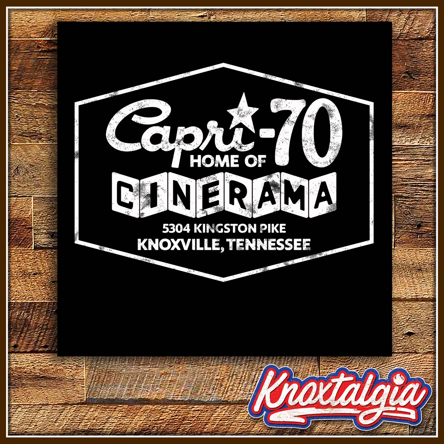 "Capri Cinema-70" - Knoxville, Tennessee (White Ink Variation)