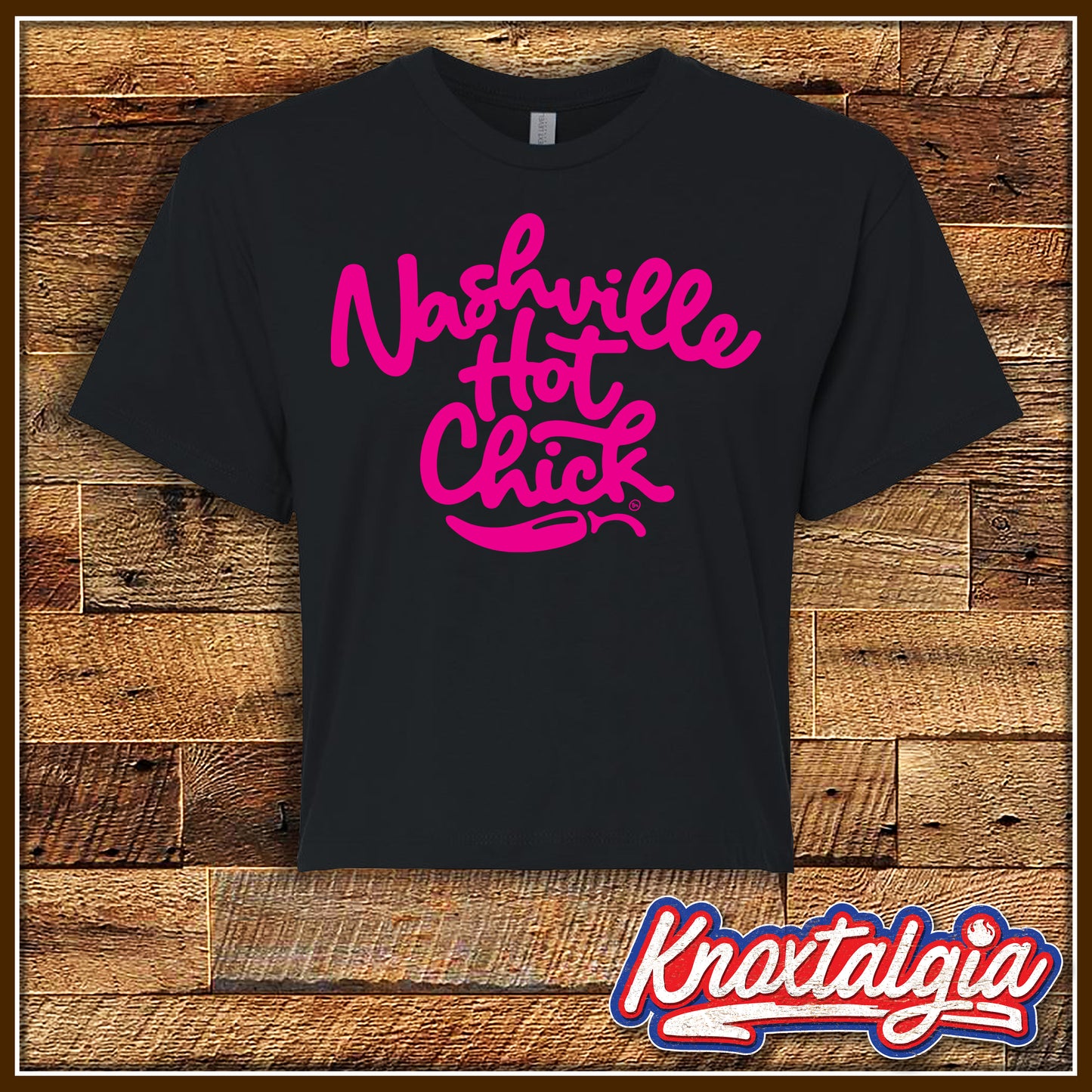 "Nashville Hot Chick" - (Women's Ideal Crop Top - Black Variant)