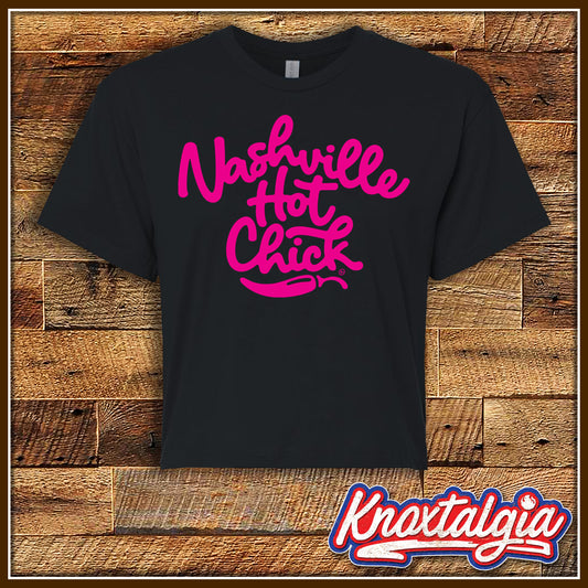 "Nashville Hot Chick" - (Women's Ideal Crop Top - Black Variant)