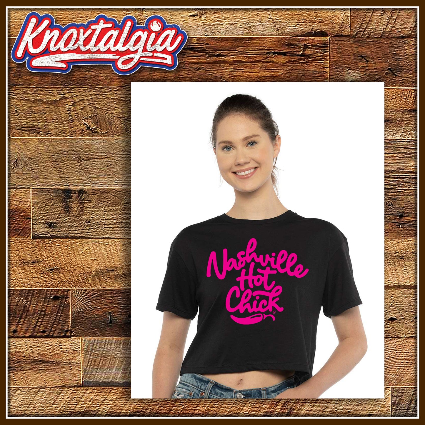 "Nashville Hot Chick" - (Women's Ideal Crop Top - Black Variant)