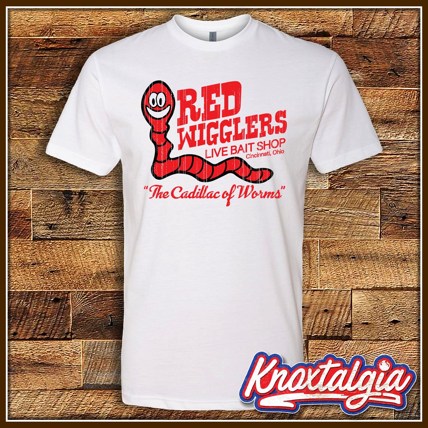 "Red Wigglers Live Bait Shop, Cincinatti, OH" - A Tribute to WKRP (Short Sleeve)