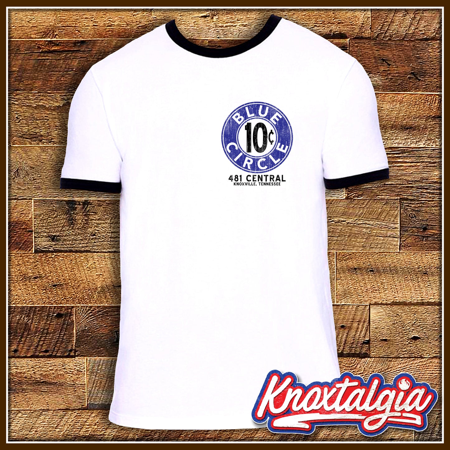 "Blue Circle" - Knoxville, TN - Ringer Tee